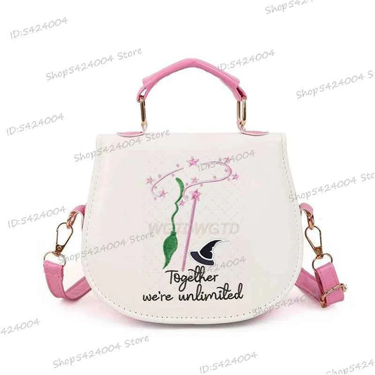 Classic Wicked Change for Good Women Crossbody Bag Fashionable Cartoon Witch's Wand Zipper Shoulder Bag Girl Funny Handbag Gift