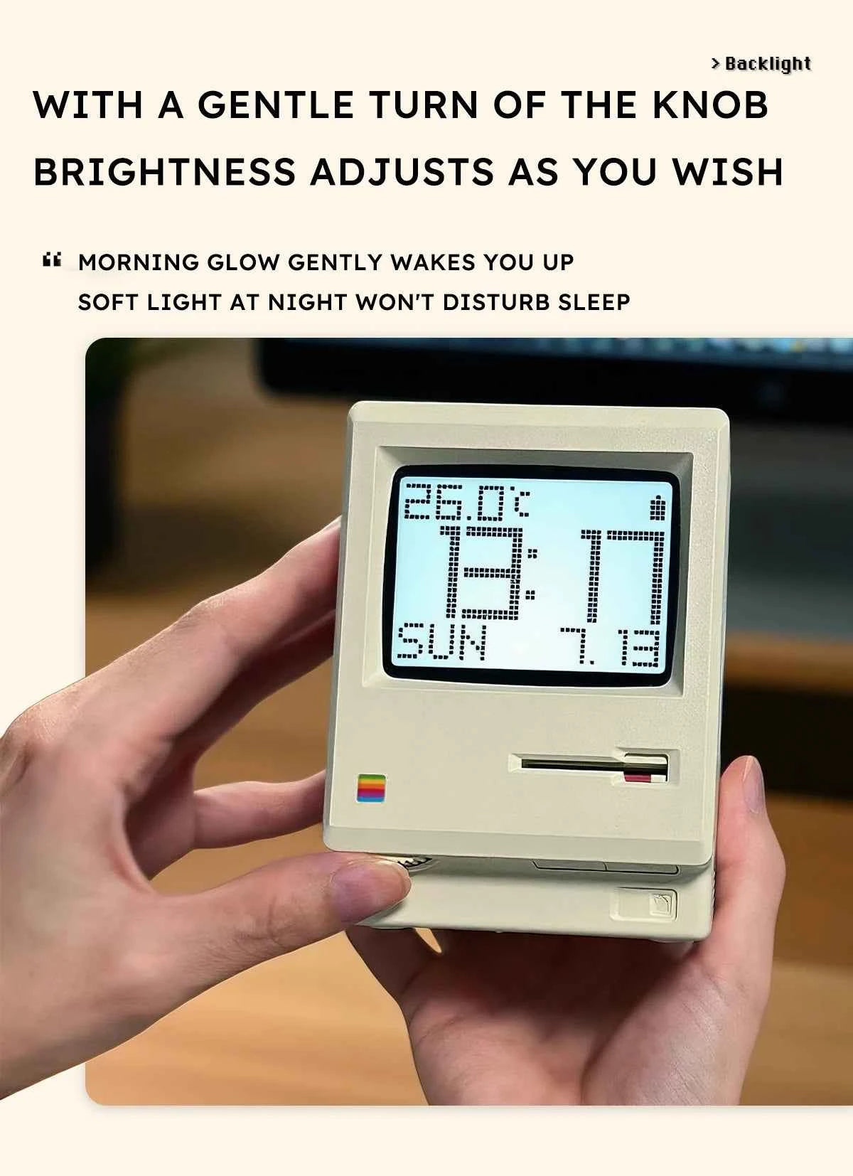 60 hours Standby Retro Maclock Alarm Clock Student Specific Wake-Up Artifact Desktop Decor Electronic Display Creativity Clock