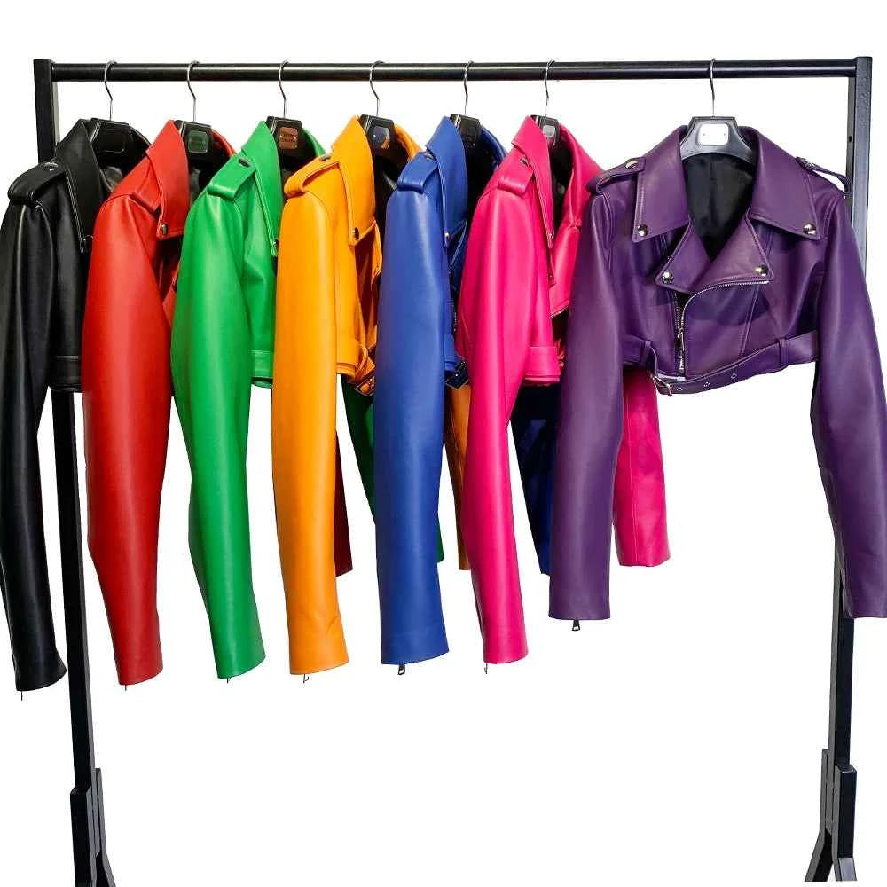 Real Leather Jacket 2022 Autumn Ladies Colorful Genuine Leather Top Short