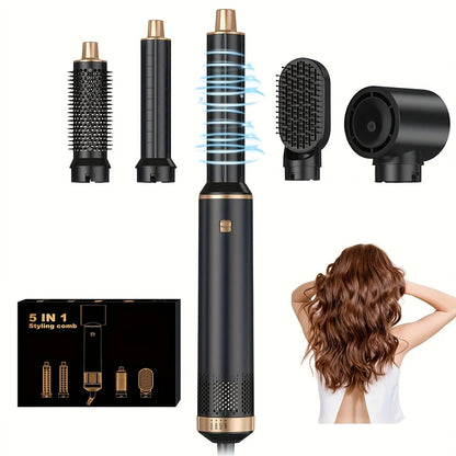 Hair Dryer 5 in 1 Electric Comb Negative Ion Straightener Comb Curling Iron Detachable Multifunctional Heating Brush Hair Dryer SS69 46.69 black / CHINA / EU