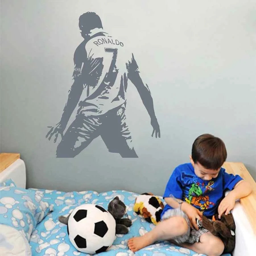 Football Cristiano Ronaldo Vinyl Wall Sticker Soccer Athlete Ronaldo Wall Decals Art Mural For Kis Room Living Room Decor Z0683