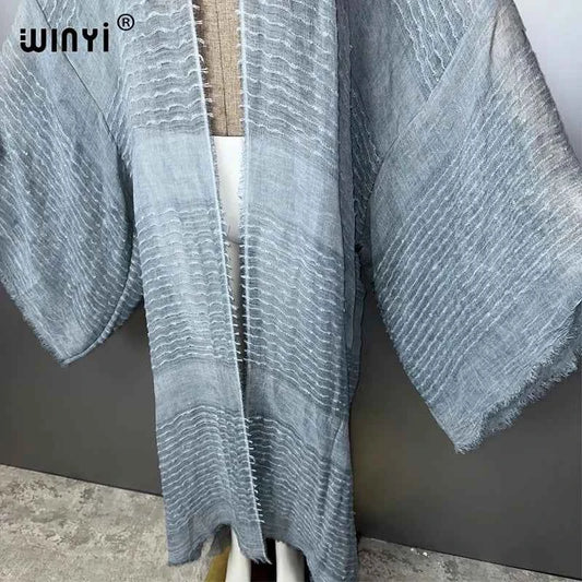 WINYI  high quality comfortable Women Soft Cardigan Loose Dress Party Boho Maxi beach Holiday Swimming Cover ups Africa Kimono