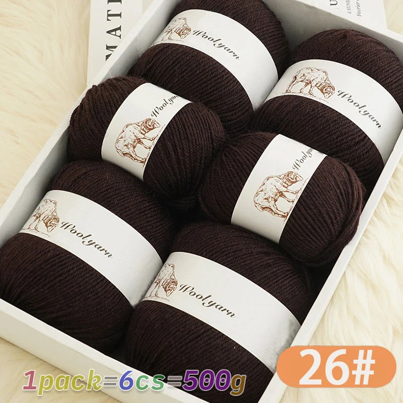 500g pure wool yarn fine count cashmere medium coarse yarn for making warm sweaters and scarves for autumn and winter