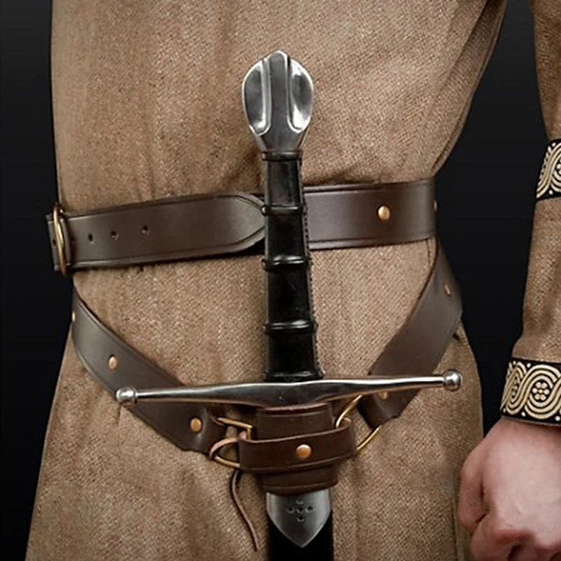 Adjustable PU Leather Sword Holder Belt for Renaissance & LARP