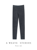 CHICUU Women 100% Cashmere Legging elasticity Slim Pants Autumn Winter Thick Basic Leggings Soft Warm Cashmere Knitwear SS69 106.69 Dark Grey / M