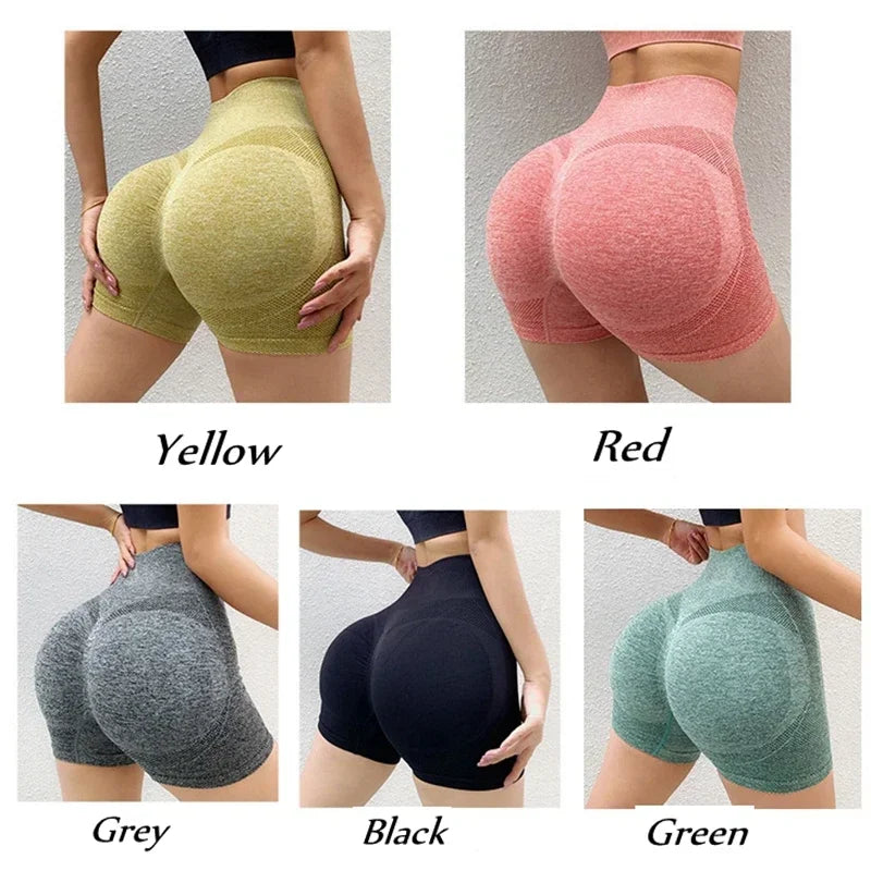 Women Yoga Shorts High Waist Butt Lifting Workout Fitness Tights Tummy Control Gym Running Stretched Pants Casual Sportswear SS69