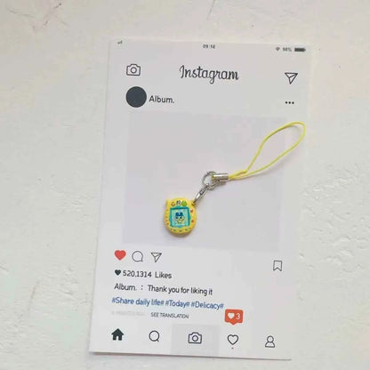 Cute Handmade Mini Tamagotchi Alloy Pendant Mobile Phone Pendant Cartoon Simulation Tamagotchi Pendant Keychain