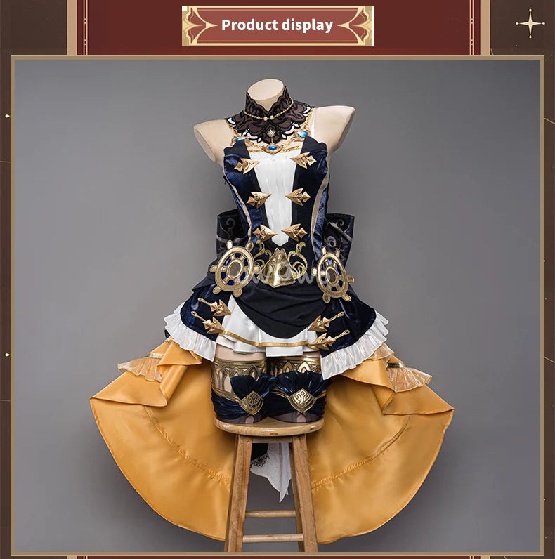 IN STOCK UWOWO Navia Cosplay Genshin Impact Navia Cosplay Costume Fontaine Rococo Style Dress Cosplay Halloween Costume