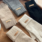 Korean Style High-Quality Women's Knitted Gloves Touch Screen Fingerless Washable Full Finger Gloves