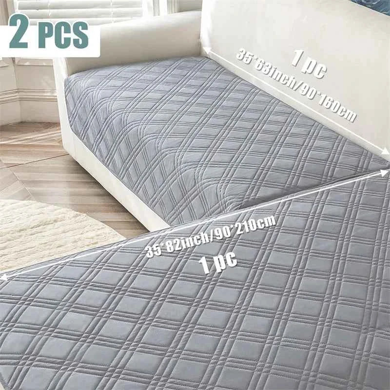 2pcs/Set Water Repellent Pets Kids Corner Sofa Seat Cover Anti Dirty Dog Bed Mattress Cover Non-Slip Chaise Longue Slipcover