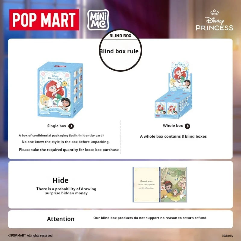 Genuine 100% Disney Princess Talry Tales Series Blind Box Action Figures Toy Collection Desktop Decoration Mystery Box Gift SS69