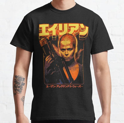 CHAMPRINT Alien Ellen Ripley Graphic T-Shirt 100% Cotton Short Sleeve Tee
