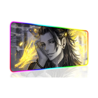 1pc Suguru Geto Jujutsu Kaisen Anime XXL RGB Gaming Mouse Pads HD Black Gamer Accessories Large LED SS69 25.69 z9 / 700x300x3mm