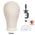 21inch 23inch Wig Head Mannequin Head with Wig Stand, Manikin Canvas Head for Wigs Making Display with Pins