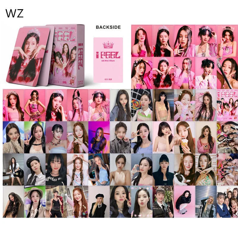 KPOP 55cards/set (G) I-DLE Album Card I FEEL Album GIDLE Ye Shuhua MINNIE Printed Photo Card LOMO Card Gift For Girls Collection SS69