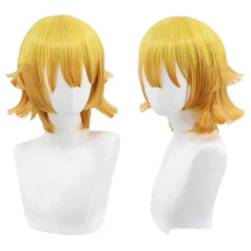 Anime Agatsuma Zenitsu Cosplay Kostuum Kimono Halloween Kleding Party Uniform Pruik Vrouwen Kids