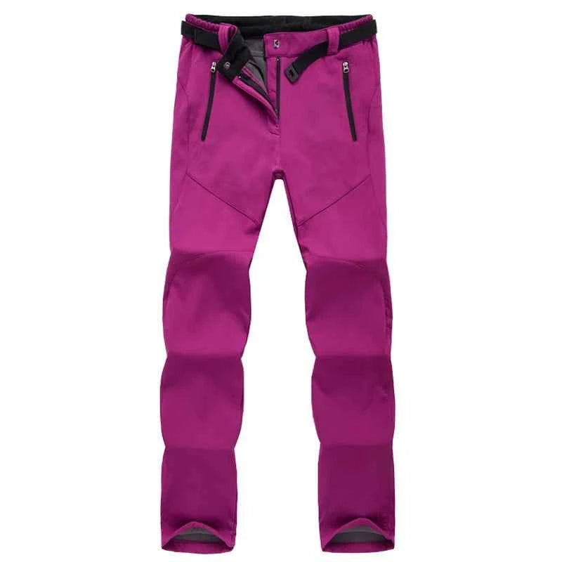 Women's Winter Thick Fleece Warm Pants Outdoor Softshell Sport Long Trousers Hiking Trekking Ski Waterproof Pants Plus Size 3XL