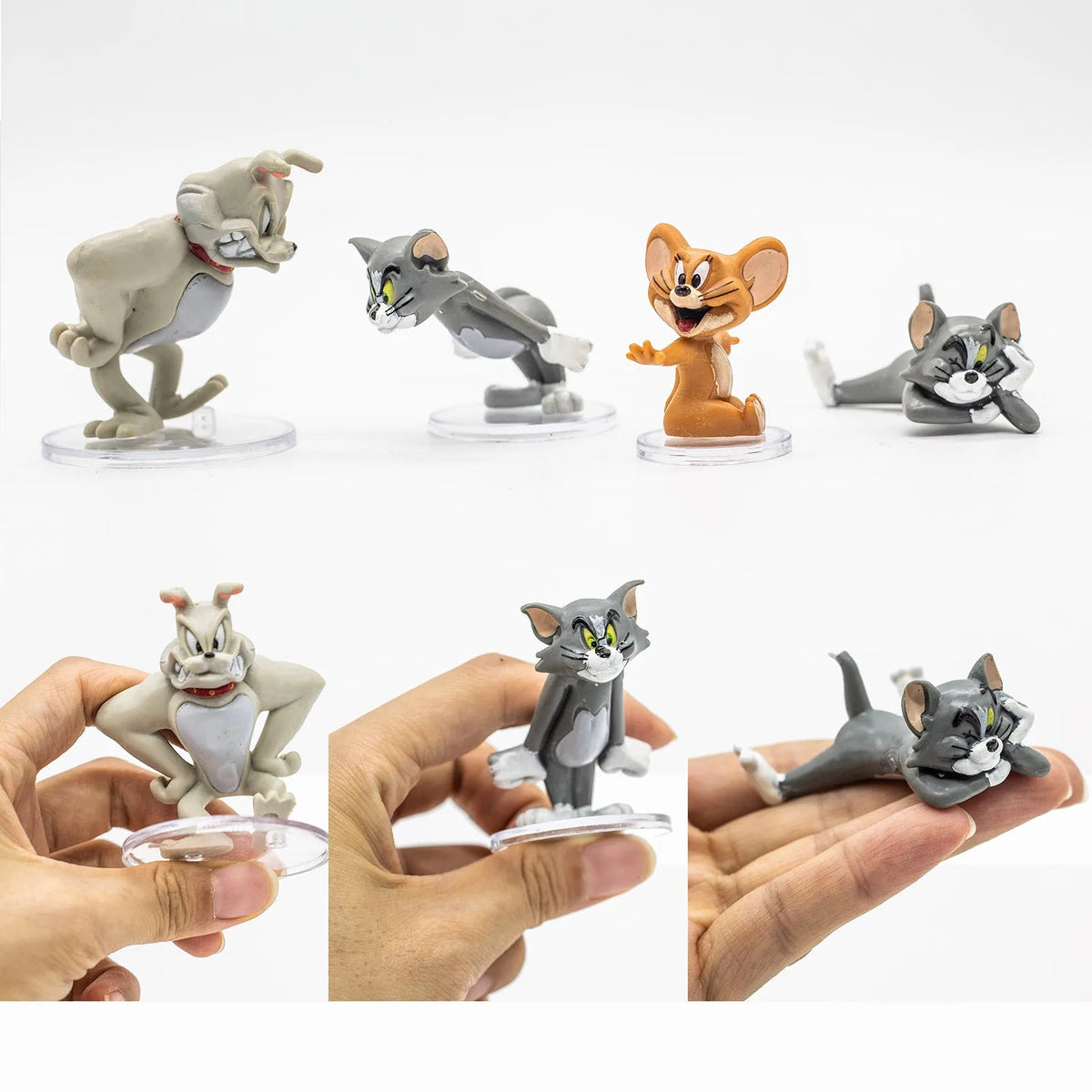 Action Figure Anime Mini Doll Cute Spike Dog Toms Cat Jerry Mouse Funny Cartoon Figurine Table Ornaments Kids Birthday Gifts SS69