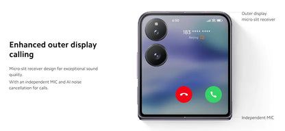 Global Version Xiaomi MIX Flip Snapdragon 8 Gen 3 Smartphone 4.01" All Around Liquid Outer Display 4780mAh Xiaomi Surge Battery SS69