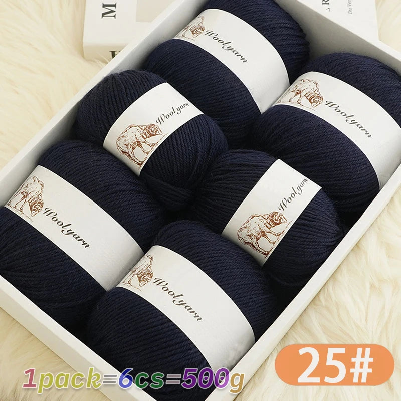 500g pure wool yarn fine count cashmere medium coarse yarn for making warm sweaters and scarves for autumn and winter