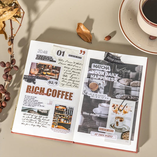 20 pcs Large Size Vintage Coffee Magazine Material Paper Aesthetic Material Book Retro Scrapbooking Journaling Decor Stationery SS69