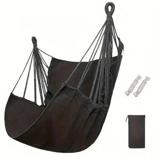 Portable Fabric Hammock Chair with Anti-Tip Design - Includes Storage Bag for Patio, Garden, Dorm & Outdoor Relaxation