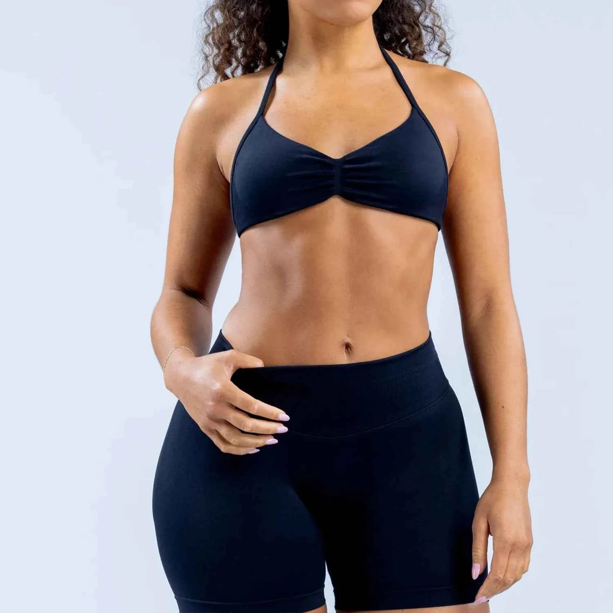 Women's High-Support Lace-Up Sports Bra - Thin-Strap Camisole, Seamless, Tight-Fit for Push-Up Training & Yoga, Gym Top