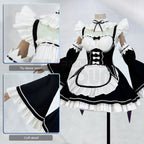 HOLOUN Rem Anime Maid Dress Cosplay Costume for Women