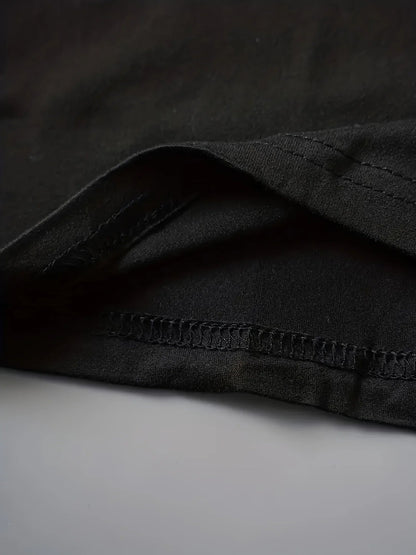 Cute Print Solid Crew Neck T-Shirt, Short Sleeve Casual Every Day Top For All Season, Women's Clothing SS69