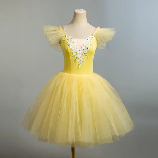 UHYTGF Blue Long Ballet Tutu Dress for Girls and Women Dance Performance