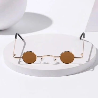 Vintage Rock Punk Man Sunglasses Classic Small Round Sunglasses Women Wide Bridge Metal Frame Black Lens Driving Eyewear SS69