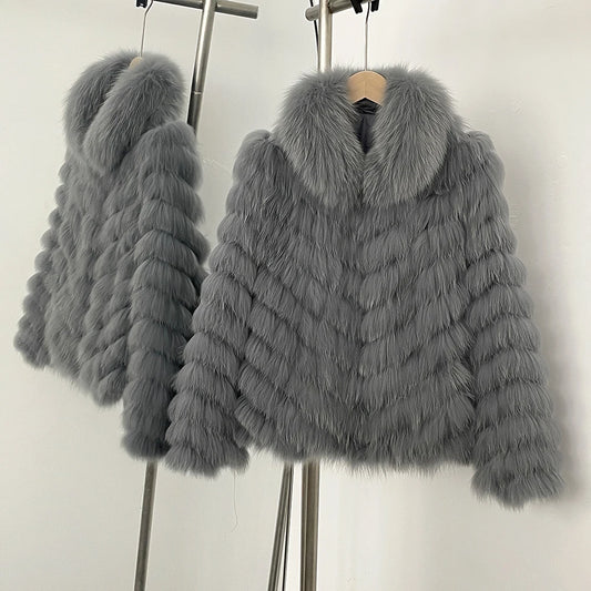 OFTBUY Natural Fox Fur Jacket Luxury Style Streetwear Lady New Winter Clothing Women Fashion Warm Thick Real Fur Coat Female
