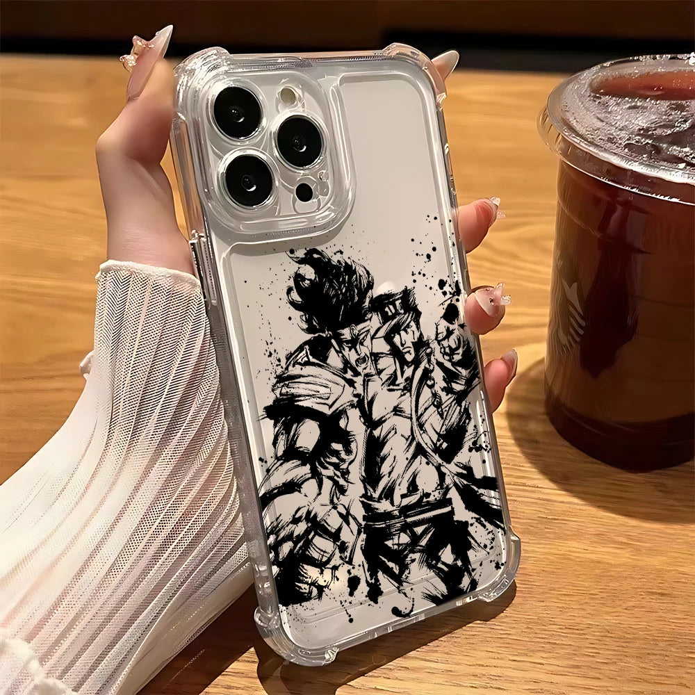Black Anime JoJo's Bizarre Adventure Phone Case For Samsung A56 A26 A33 A54 A52 A51 A13 A73 A55 A53 A36 A35 A34 A32 A25 A24 A23