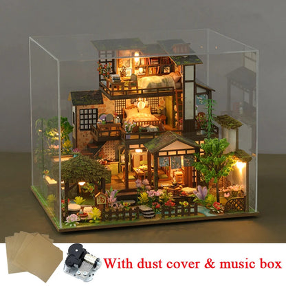 DIY Wooden Bamboo Spring Courtyard Casa Miniature Building Kits Bookend Assembled Dollhouses Bookshelf Home Decor Friends Gifts SS69 101.69 K003 music cover / CHINA