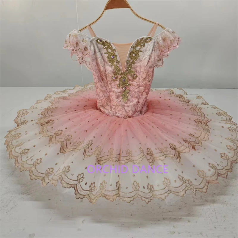 SS69 Swan Lake Gradient Champagne Ballet Tutu Performance Costume