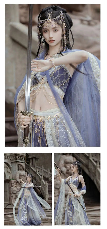 2025 chinese characteristic dunhuang feitian hanfu exotic princess folk dance suit travel photography hanfu clothes+accessories SS69