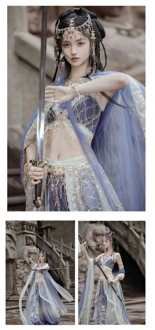 2025 chinese characteristic dunhuang feitian hanfu exotic princess folk dance suit travel photography hanfu clothes+accessories SS69