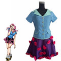 Hirose Yasuho Cosplay Costume Anime  Blue Flower Dress Uniform Women Girls Halloween Gifts Cos