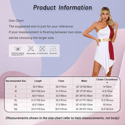 Womens Ancient Greek Princess Dress Goddesses Toga Costume for Halloween Carnival Party Deity Queen Cosplay Chiffon Robe Gown