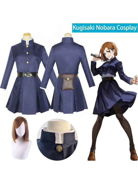Anime Jujutsu Kaisen Cosplay Costume Kugisaki Nobara Tatoo Girls Women Dress Uniform Full Set