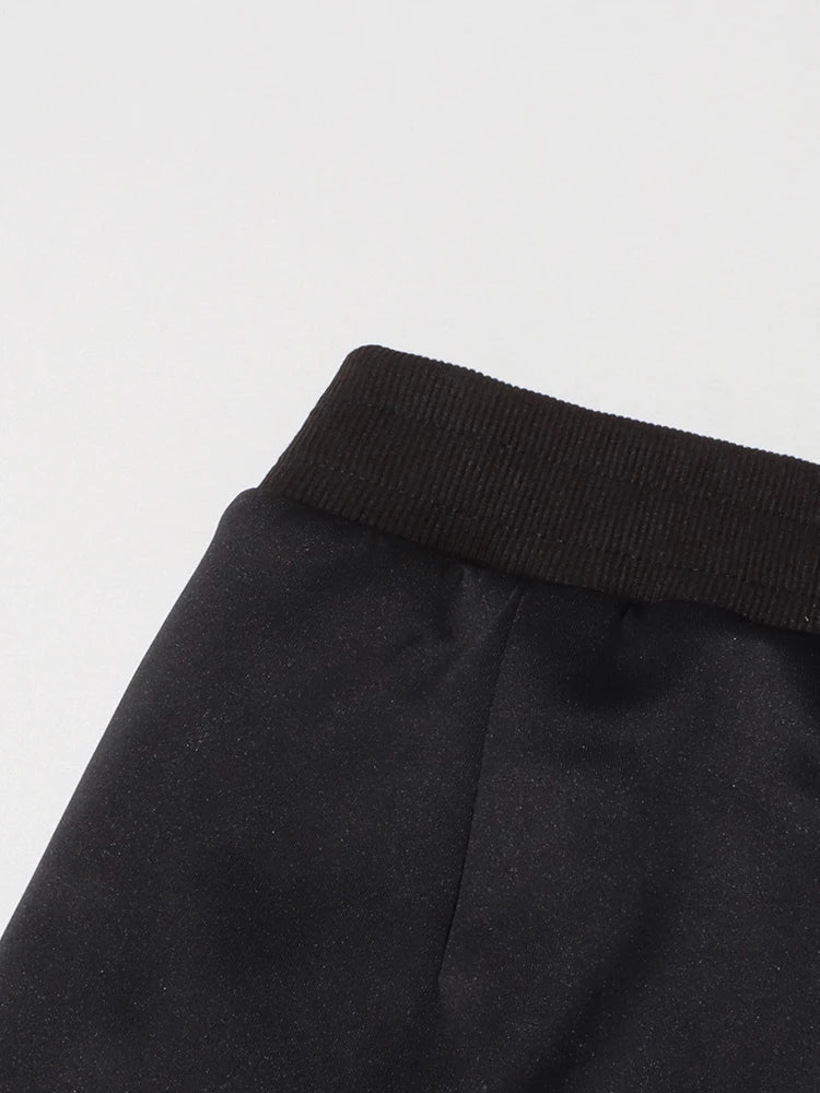 Solid Patchwork Diamonds Designer Wide Leg Pants For Women High Waist Patchwork Pockets Hollow Out Chic Pant Female SS69