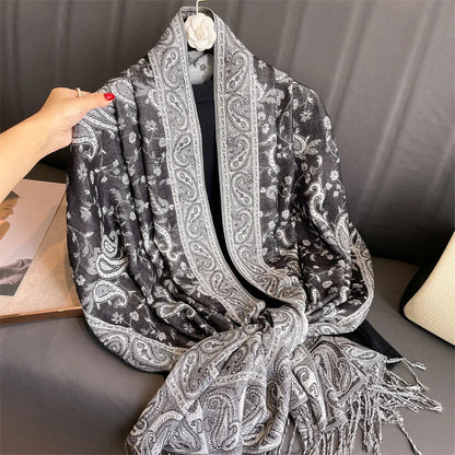 Luxury Brand Autumn Cashmere Pashmina Shawl Lady Wrap Warm Winter Scarves Design Print Female Foulard Cotton Stoles Scarf 2023 SS69