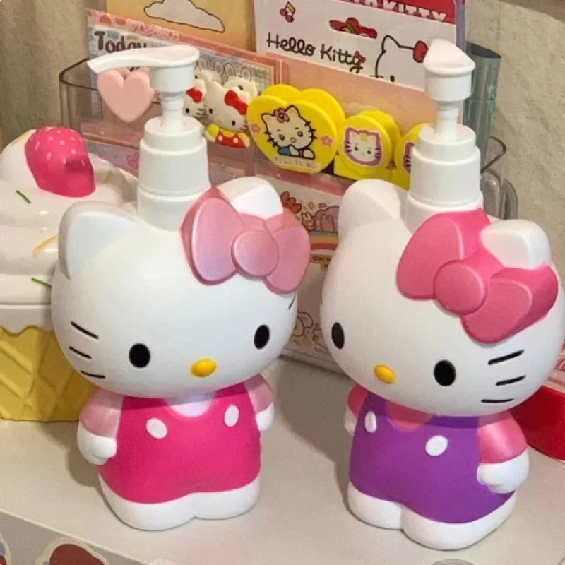 500ML Sanrio Hello Kitty Squeeze Bottle Shower Gel Hand Sanitizer Dish Soap Liquid Cute Cartoon Girl Heart High Capacity Bottled SS69