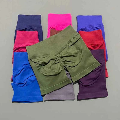 HISTELLO Impact Shorts 4.5" Women Fitness Sports Biker Shorts Low Waist Gym Short Workout Scrunch Butt Yoga Seamless Leggings