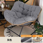 Realife Woven Rattan Rocking Chair Comfortable Soft Bag For Sitting Or Lying Lazy Rocking Chair Balcony Home Use Wrought Iron