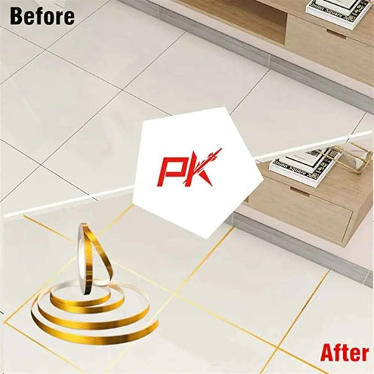 New 50M Gold Black Self-Adhesive Tile Stickers Tape Floor Waterproof Wall Gap Sealing Strip Tile Beauty Seam Sticker Home Decor