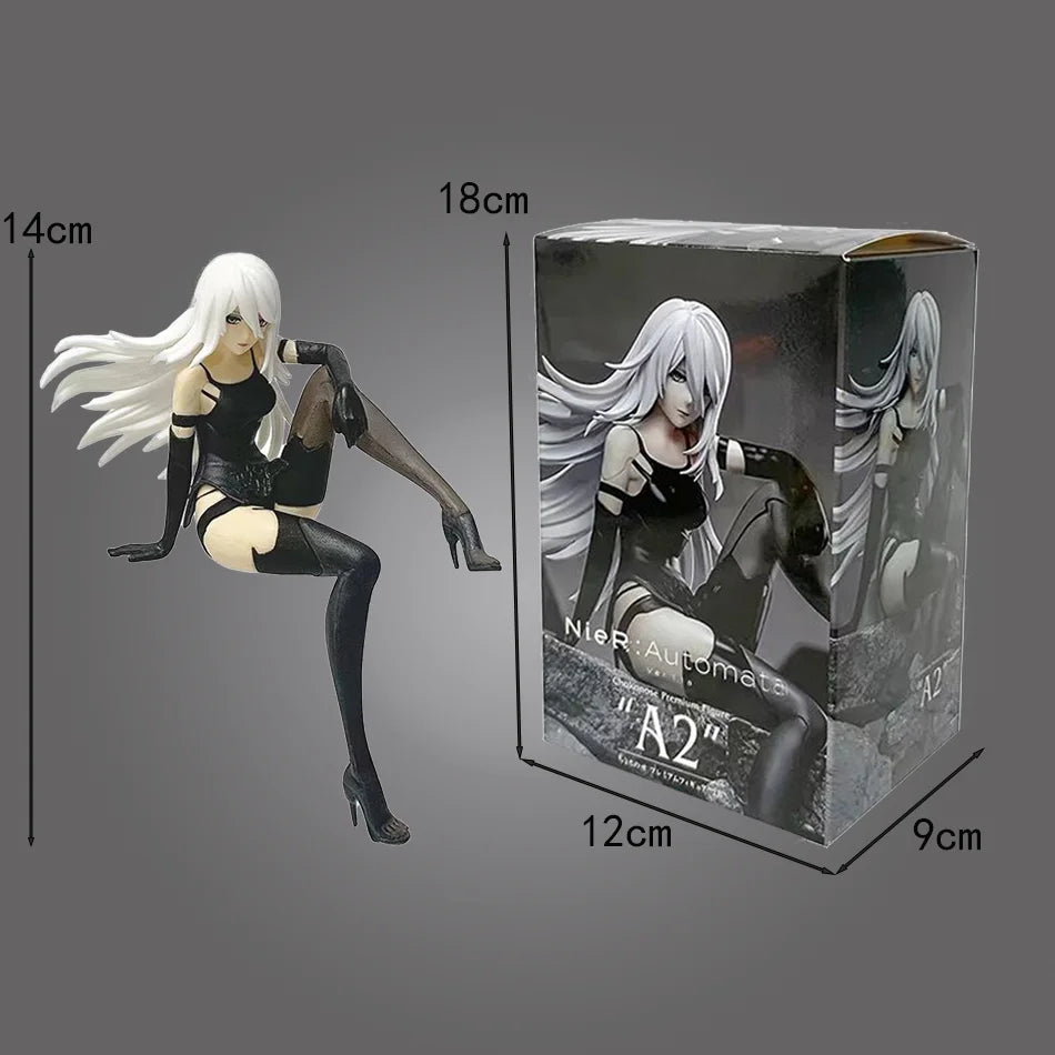 Nier Automata 2B A2 9S Sitting Position Game Figure Mechanical Lifeform Statue Collection Desktop Decoration  Toys Gifts SS69