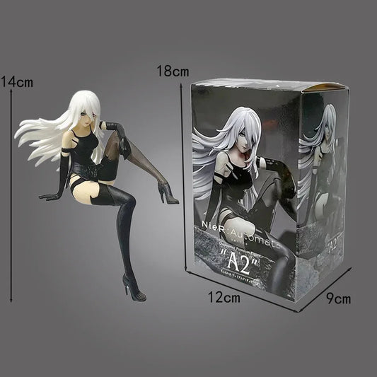 Nier Automata 2B A2 9S Sitting Position Game Figure Mechanical Lifeform Statue Collection Desktop Decoration  Toys Gifts SS69