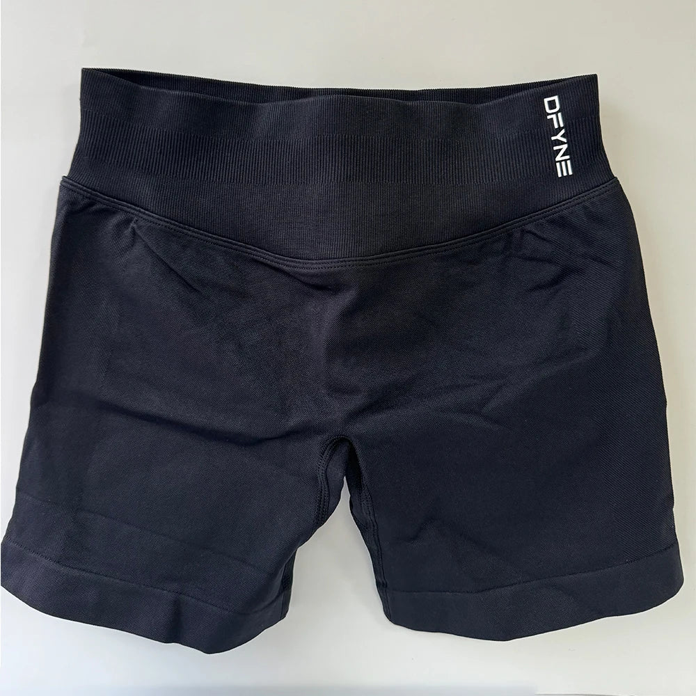 Dfyne Impact Brand Shorts 4.5'' Low Waist Seamless Yoga Shorts Scrunch Bum Gym Shorts Women Workout Biker Stretch Fitness Short SS69
