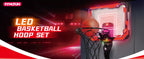 JOYFY LED Indoor Basketball Hoop with Scoreboard & 4 Balls